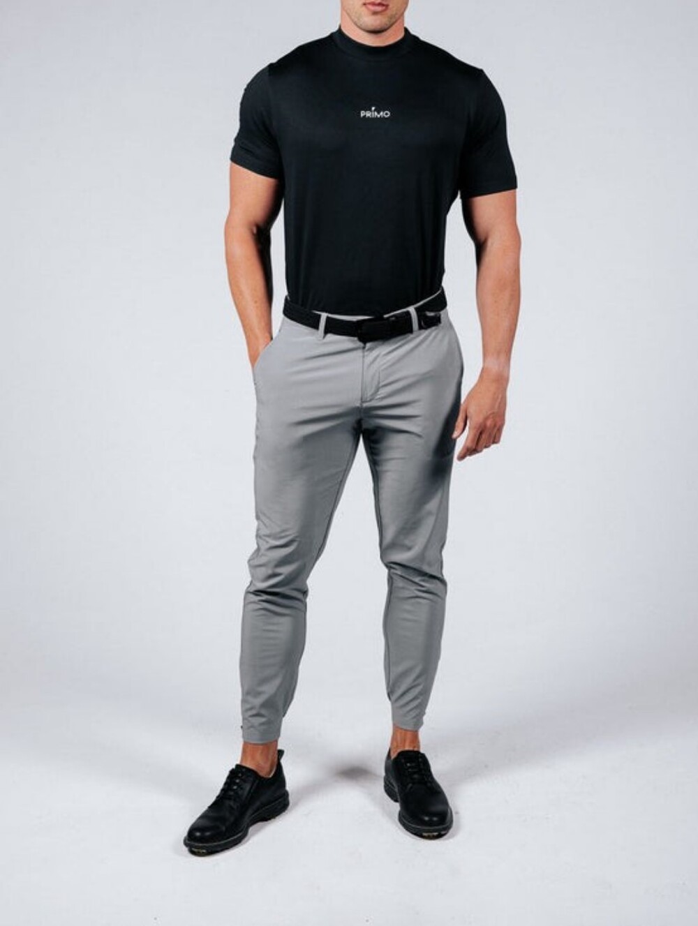 Primo Joggers Mens  Golf Pants Performance Stretch Ankle Zip Gray